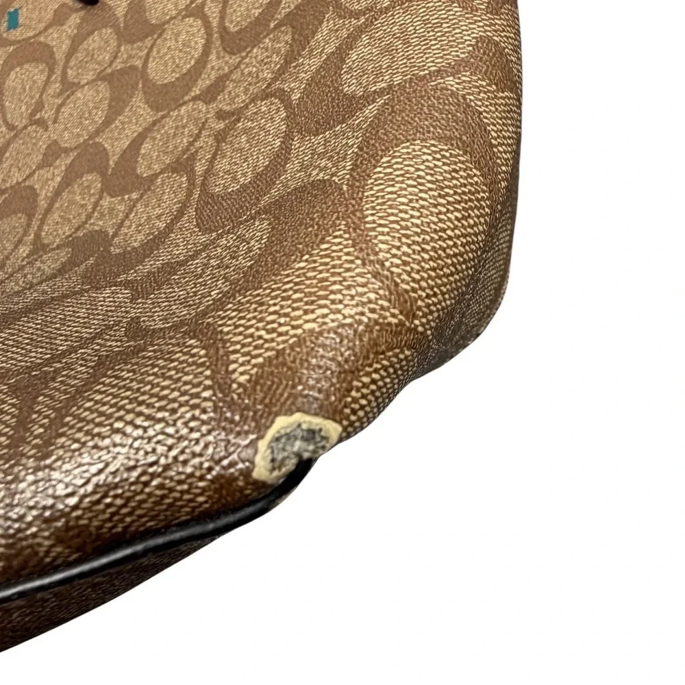 Coach Varsity City Tote F38405 Striped Monogram Leather